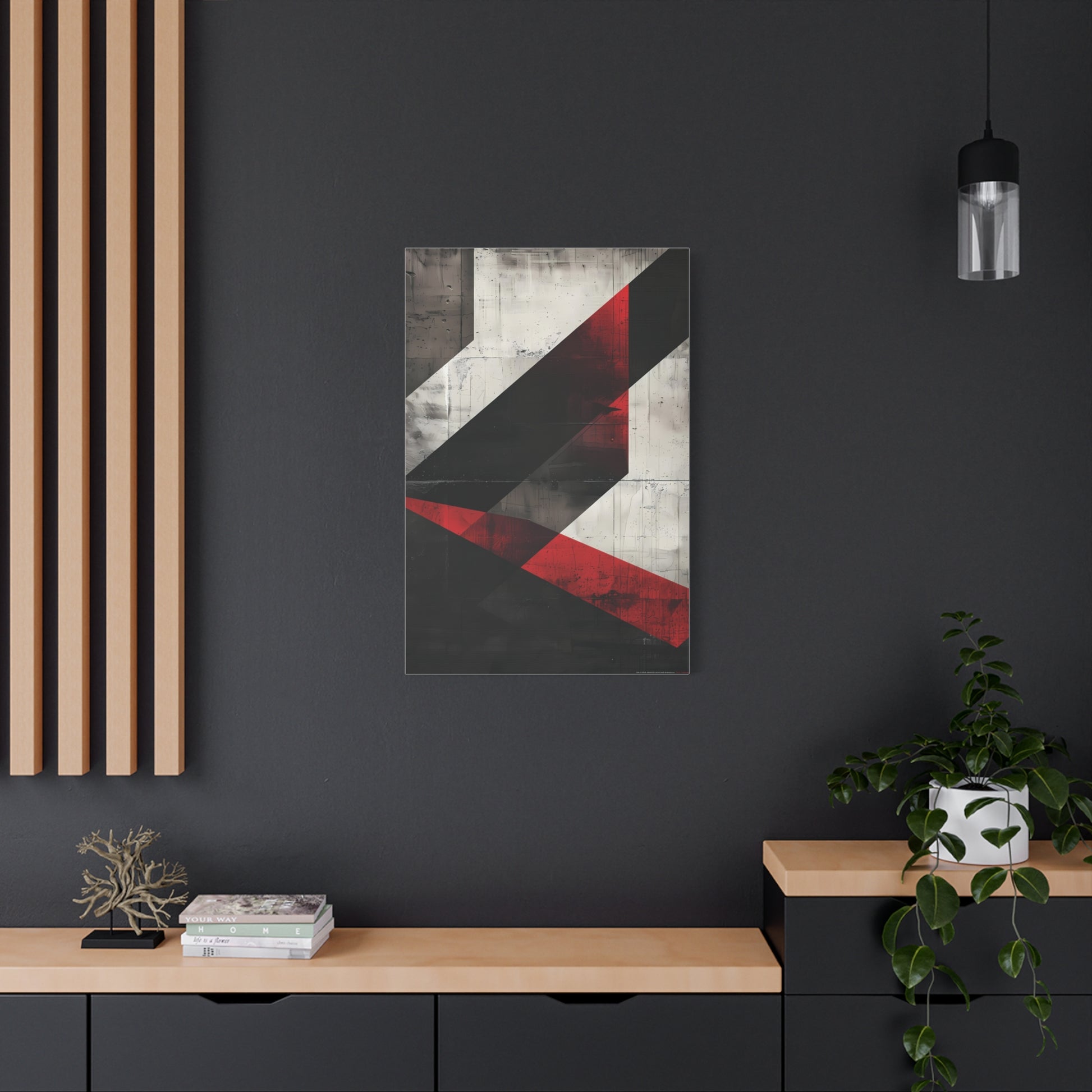 Urban Angles — Modern Black & Red Print