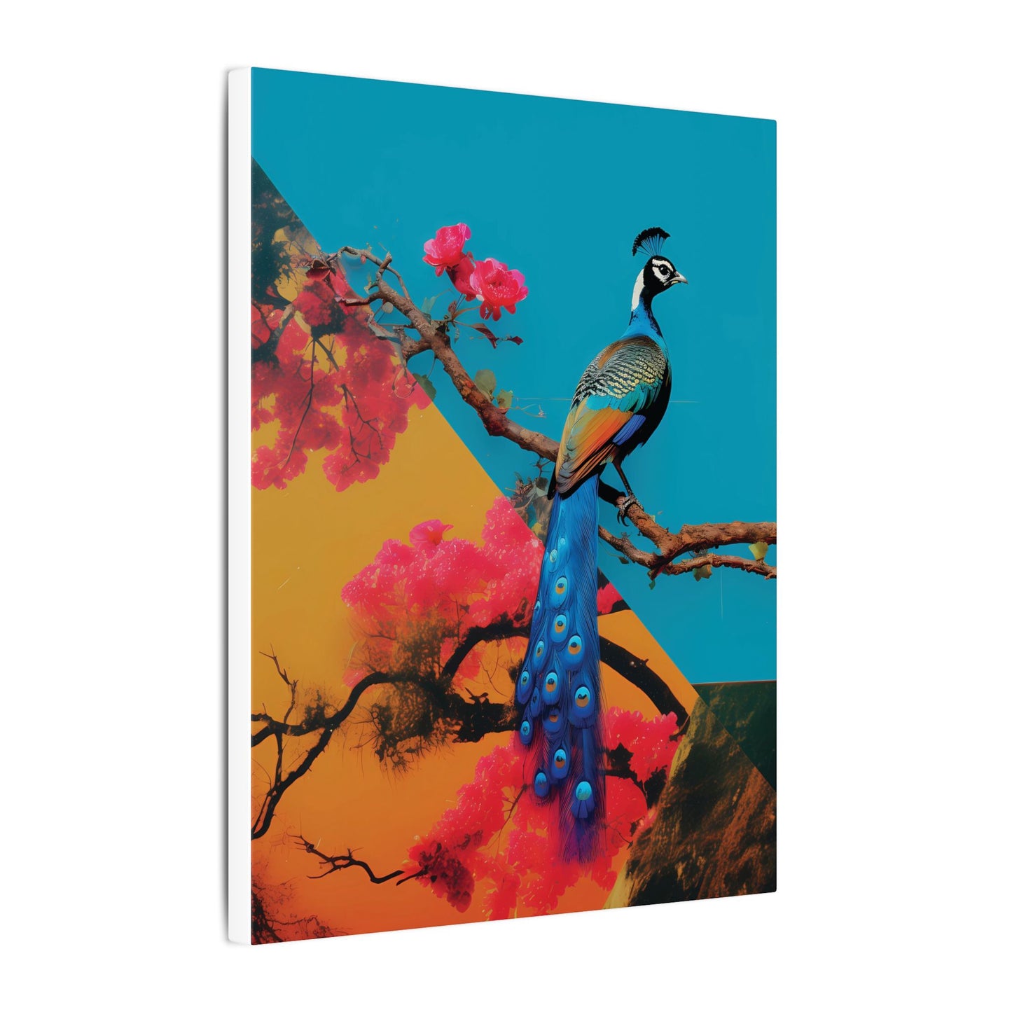 Vibrant Peacock Canvas Art Print