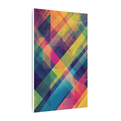 Chromatic Explosion Canvas Art: Abstract Geometric Overlap