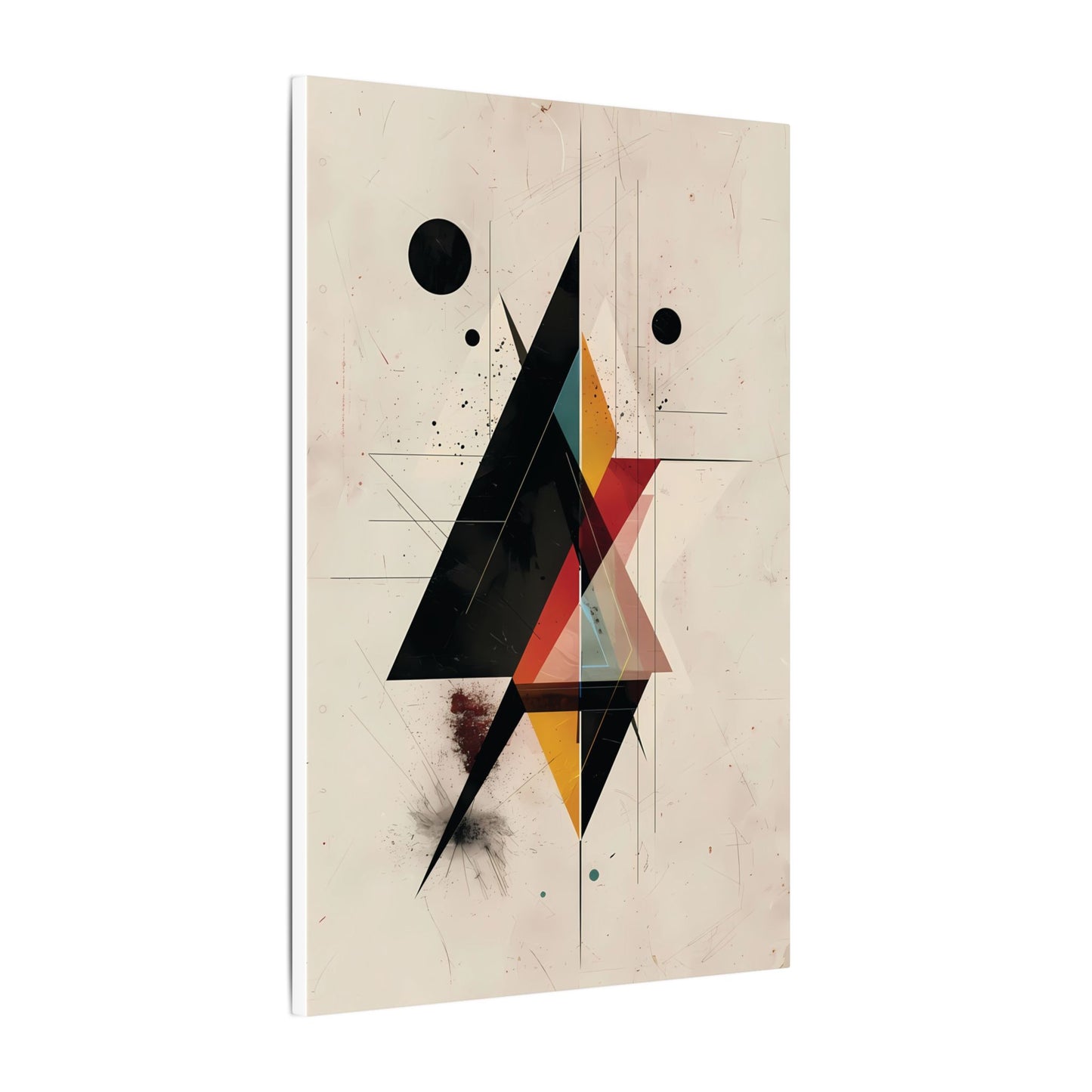 Deconstructed Geometry Canvas Art: Abstract Tension in Black and Gold