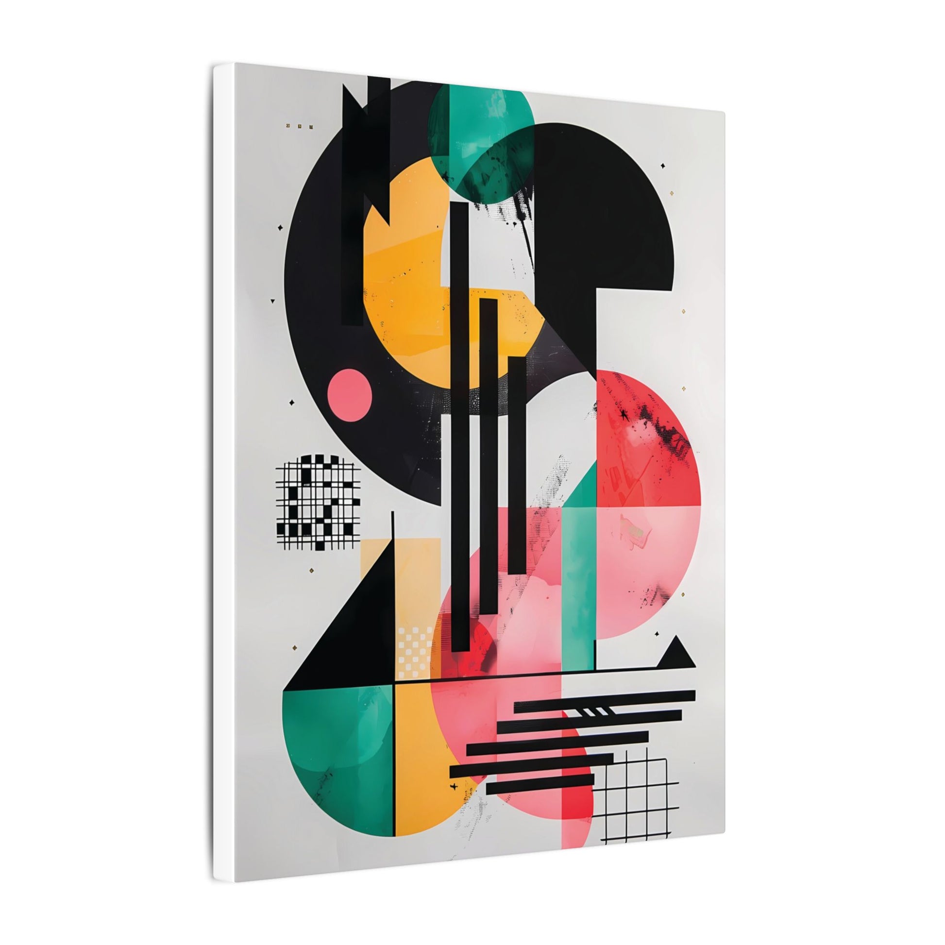 Dynamic Abstract Geometric Canvas Print: Retro Pop Art Collage