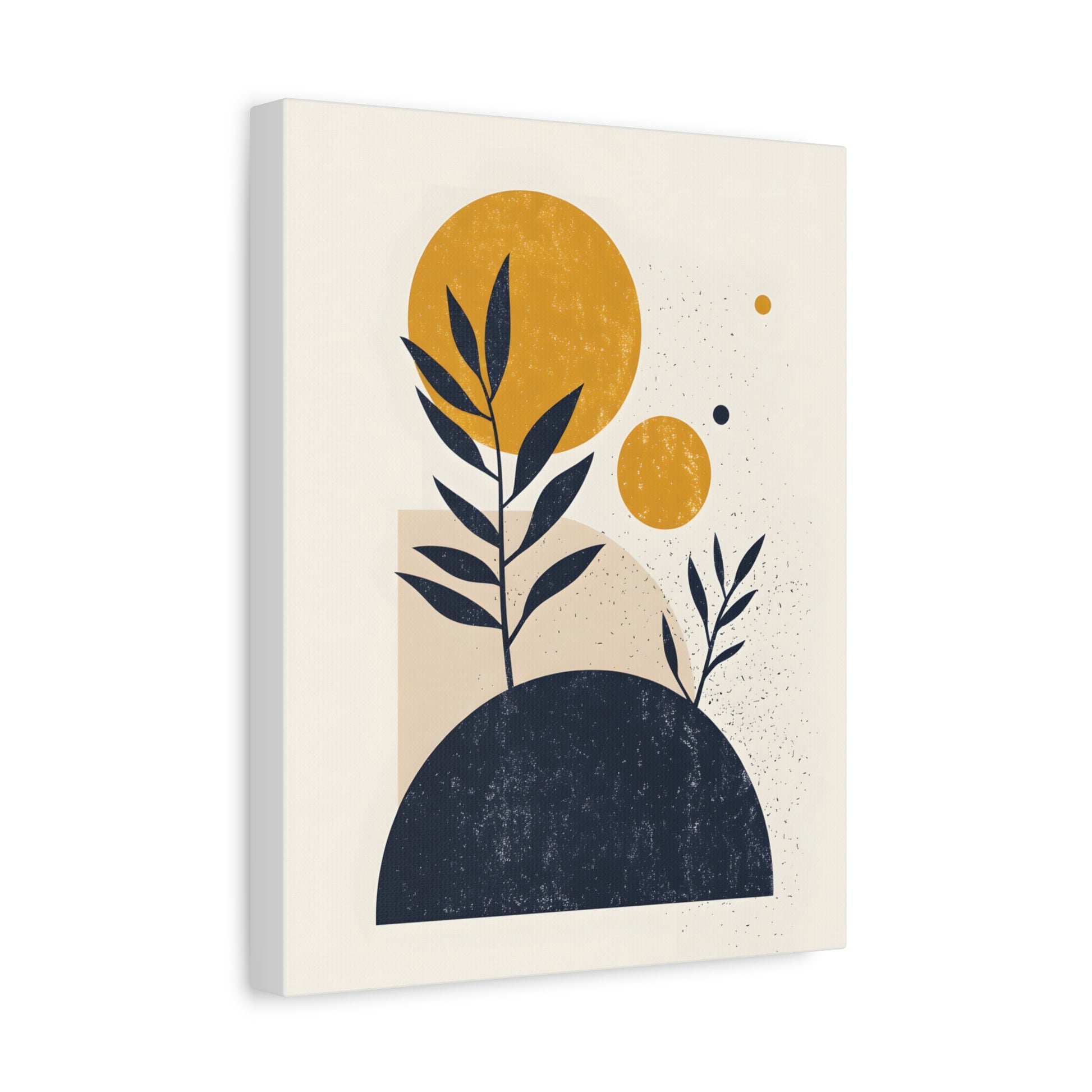 Minimalist Sun and Leaves Illustration