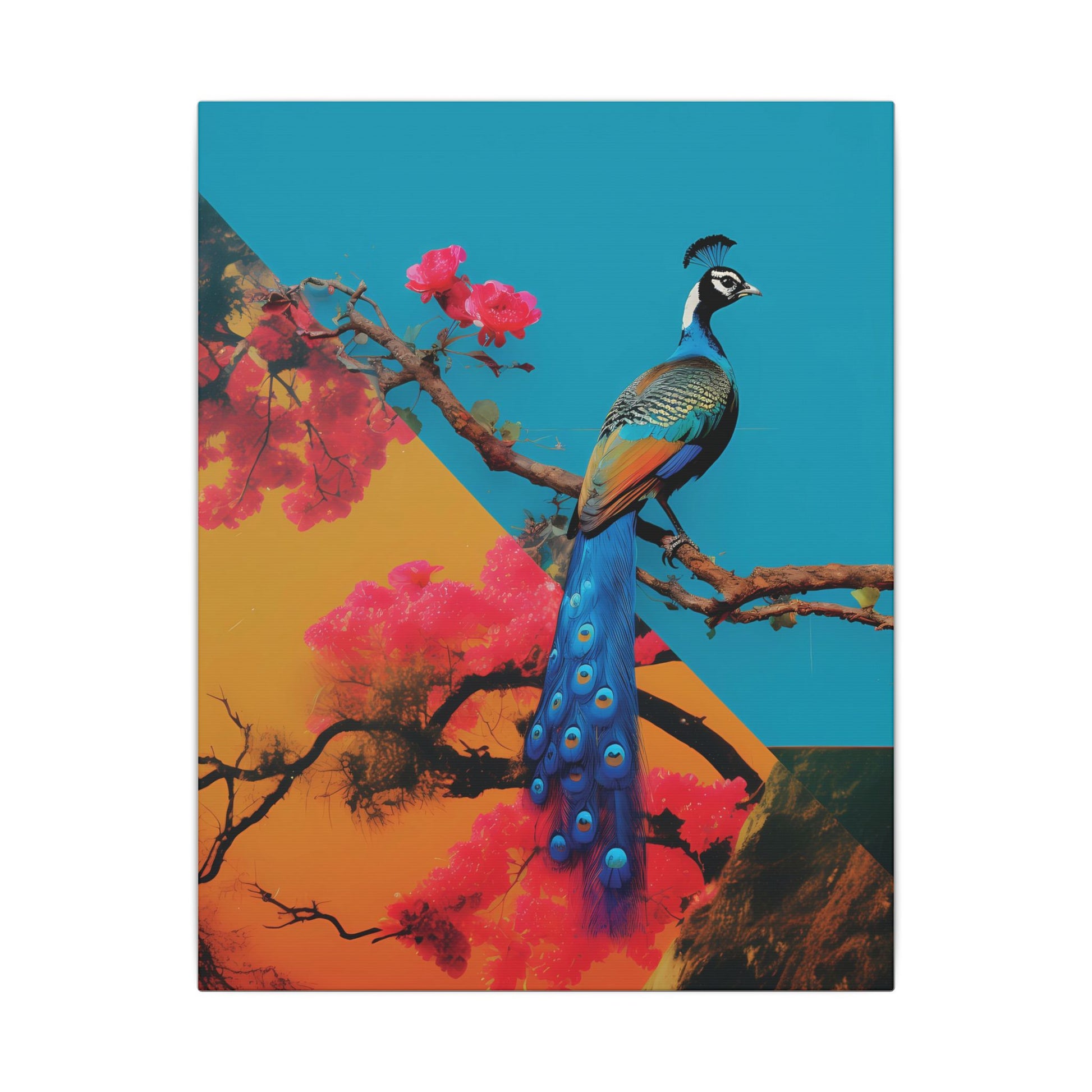 Vibrant Peacock Canvas Art Print