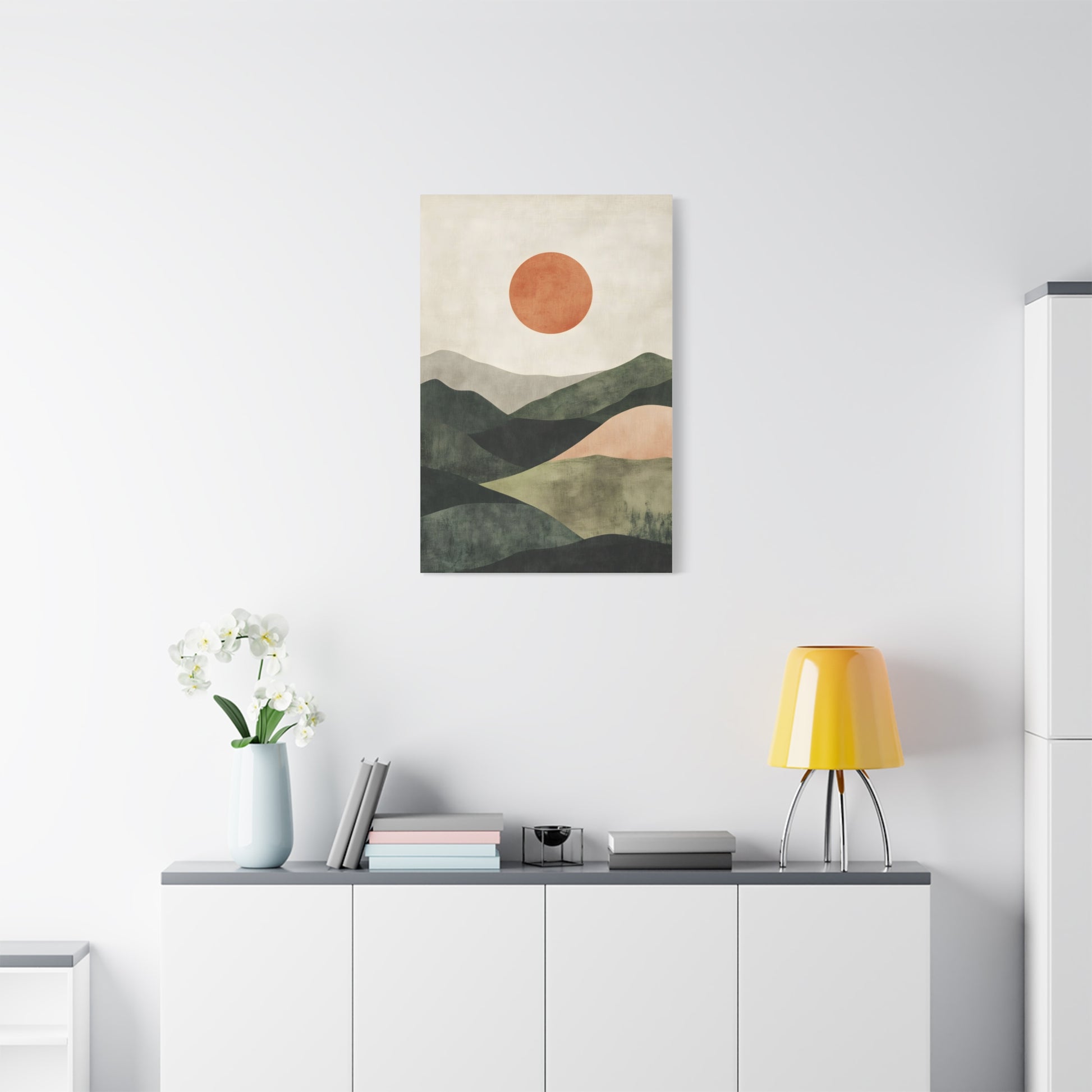Boho Sun Over Green Hills Print