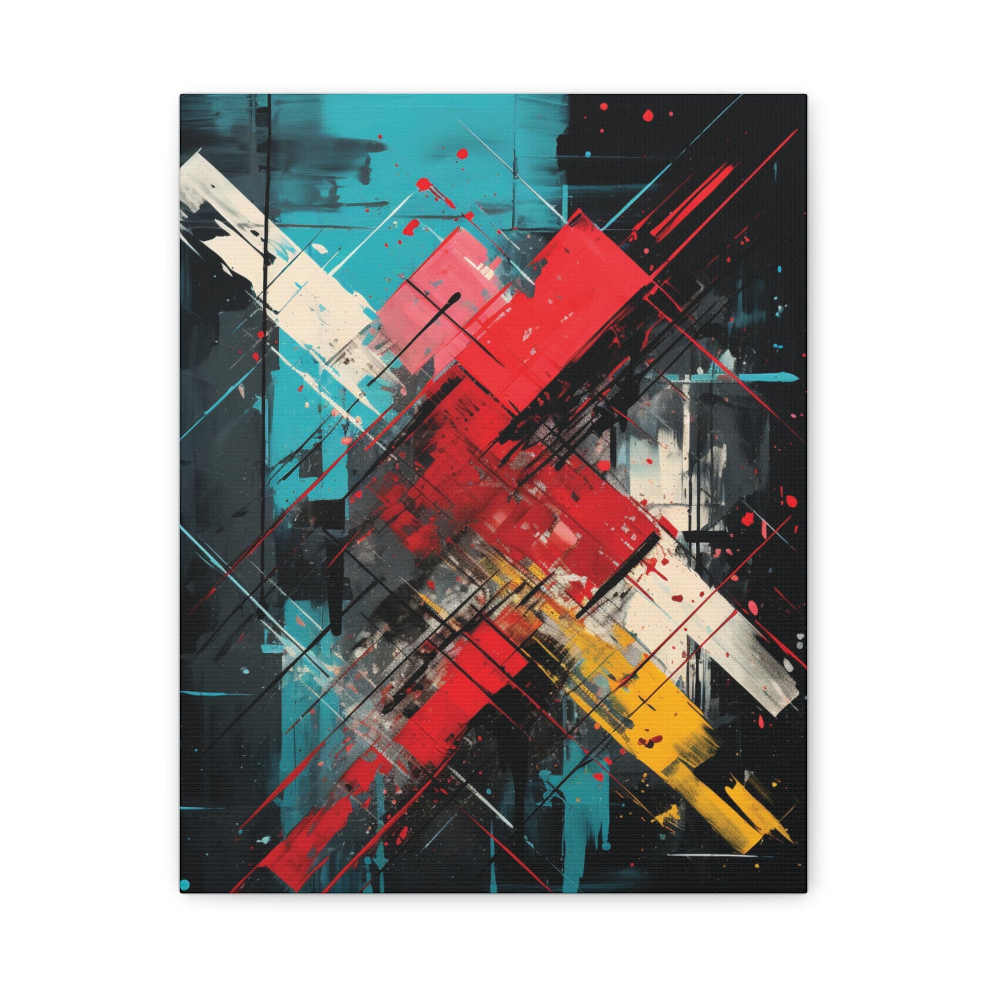 Crimson Impact — Bold Geometric Abstract Wall Art