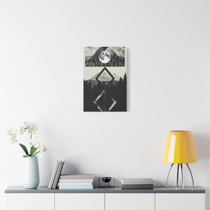 Black and White Mountain Canvas Art Print