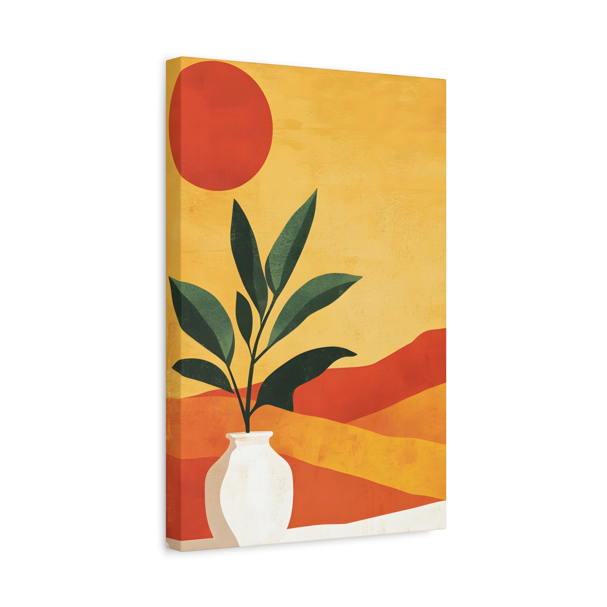 Desert Sun Plant Canvas — Matte Stretched Wall Art