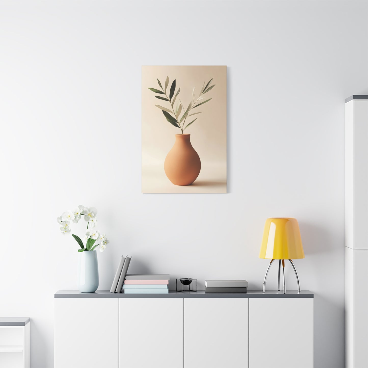 Minimal Terracotta Vase Canvas Print — Matte Stretched Wall Art