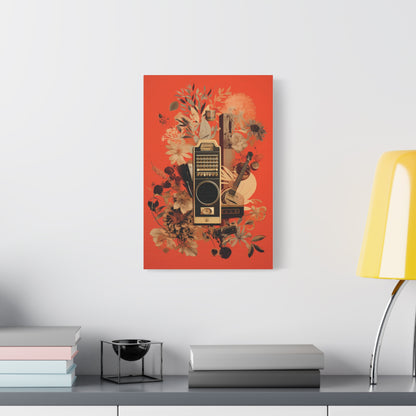 Vibrant Music-Themed Canvas Art, Floral Wall Decor