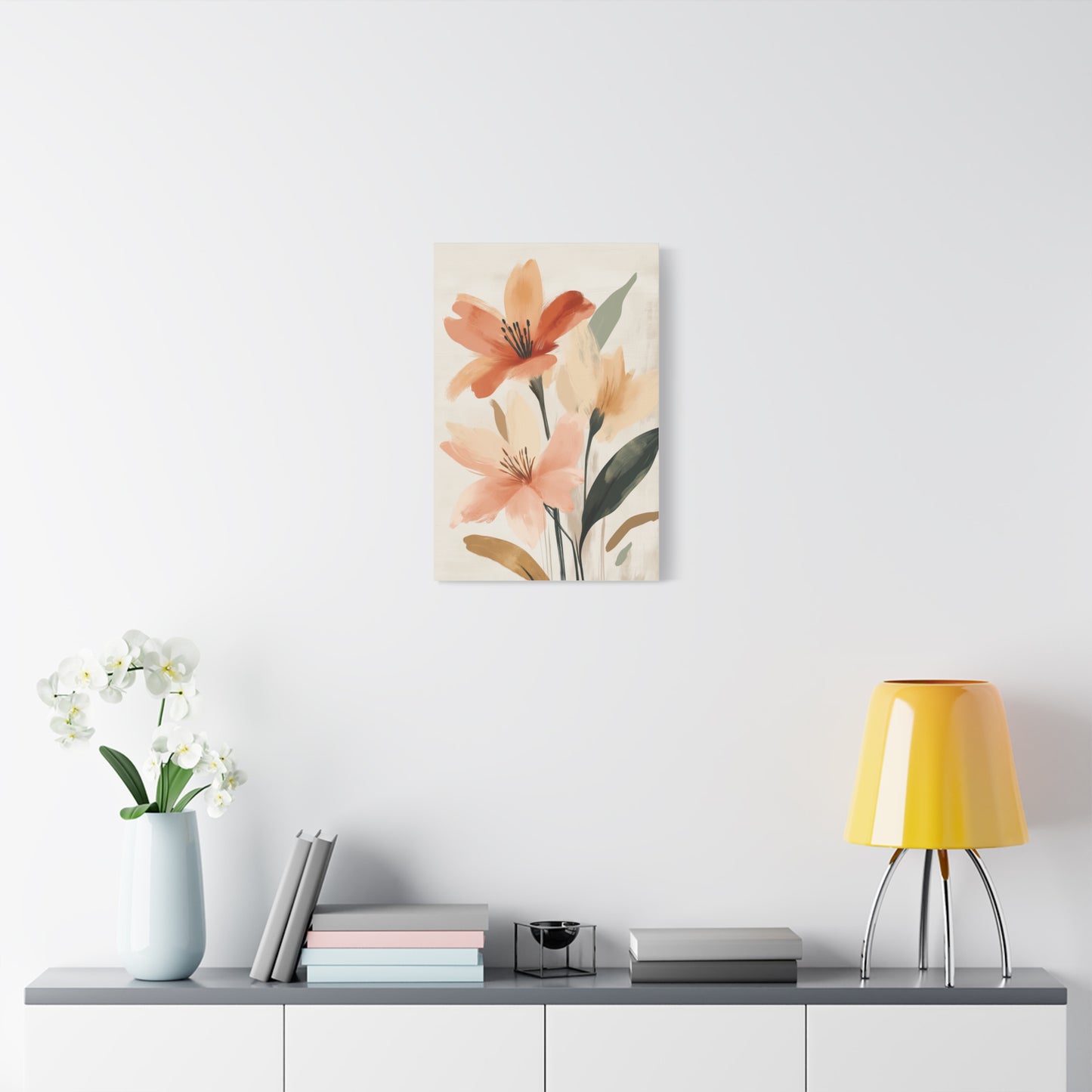 Terracotta Blooms — Modern Floral Wall Art