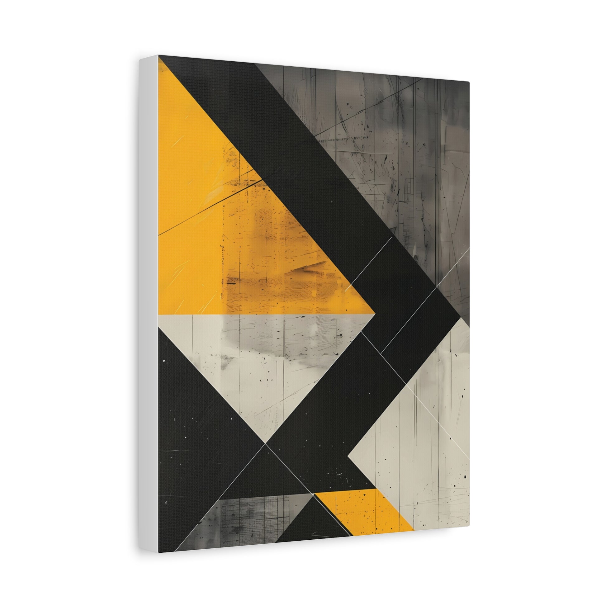 Golden Angles — Modern Yellow Geometric Abstract Wall Art