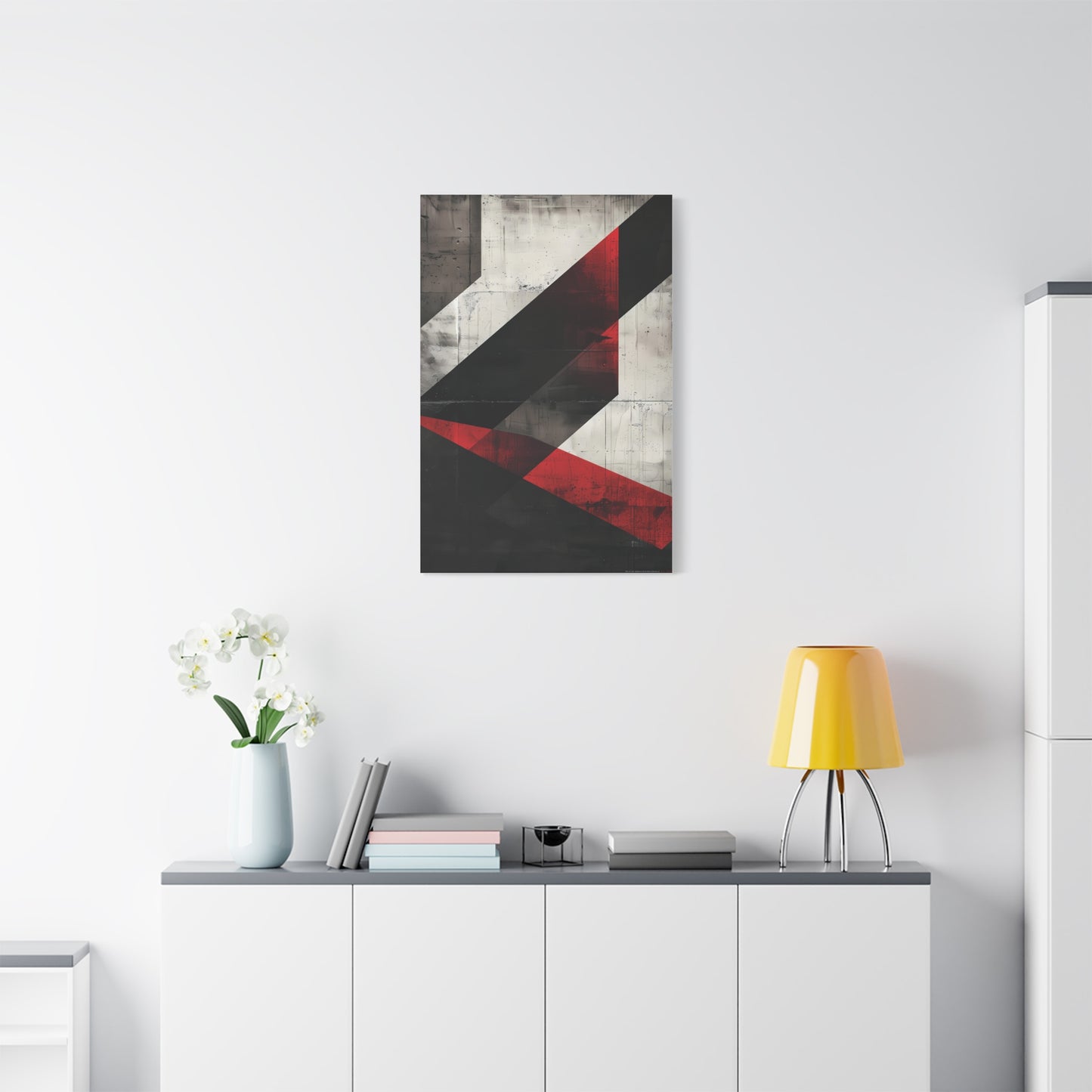 Urban Angles — Modern Black & Red Print