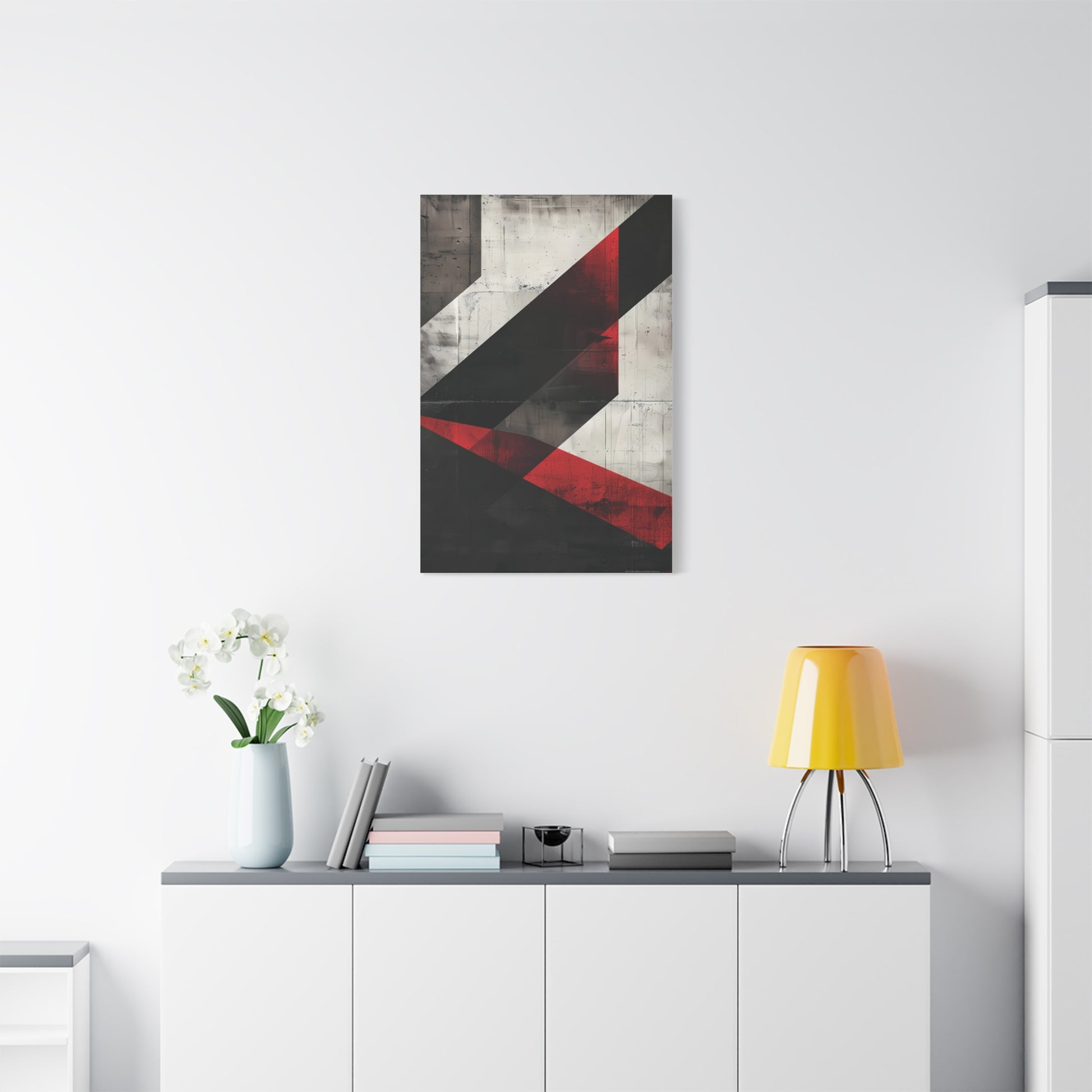 Urban Angles — Modern Black & Red Print