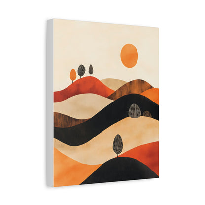 Terracotta Hills and Trees Minimalist Poster