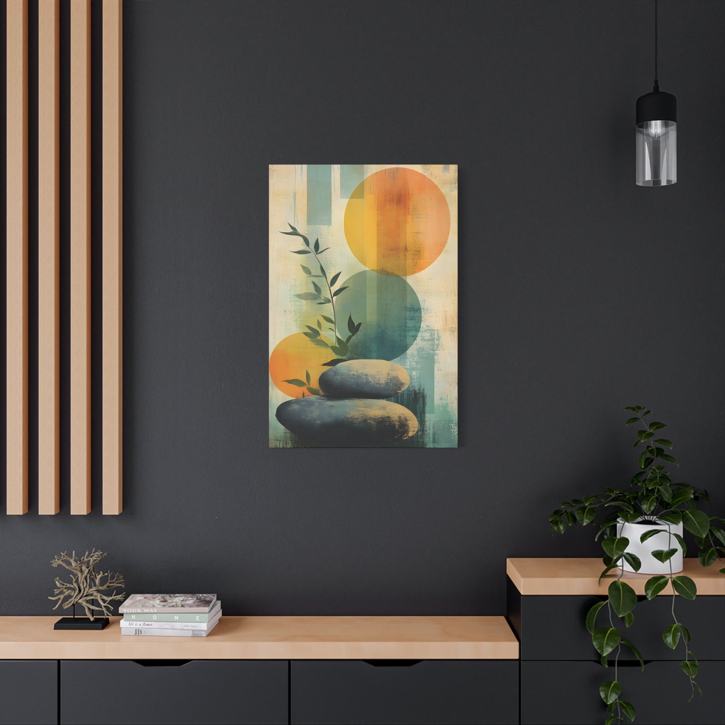 Zen Stone Abstract Matte Canvas Print — Stretched Wall Art