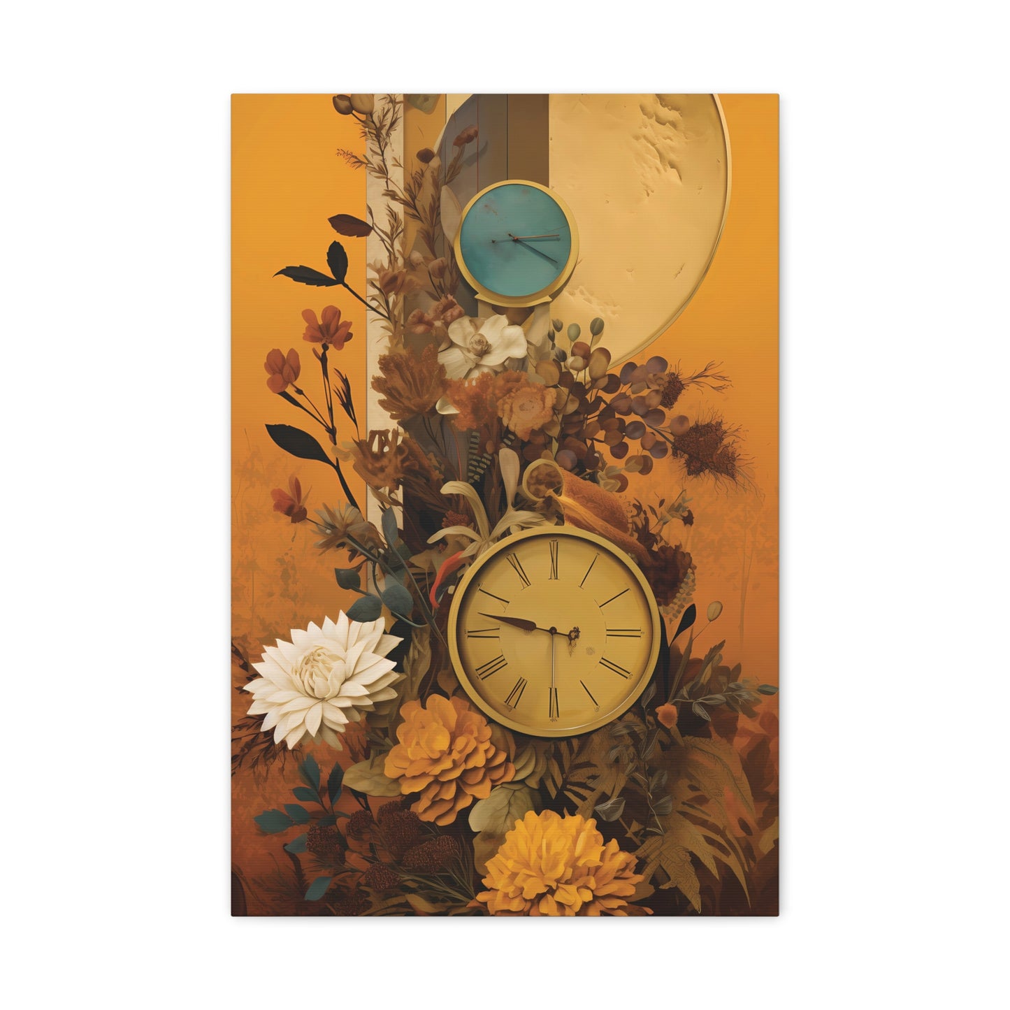 Elegant Floral Wall Clock Art, Home Decor, Boho Style