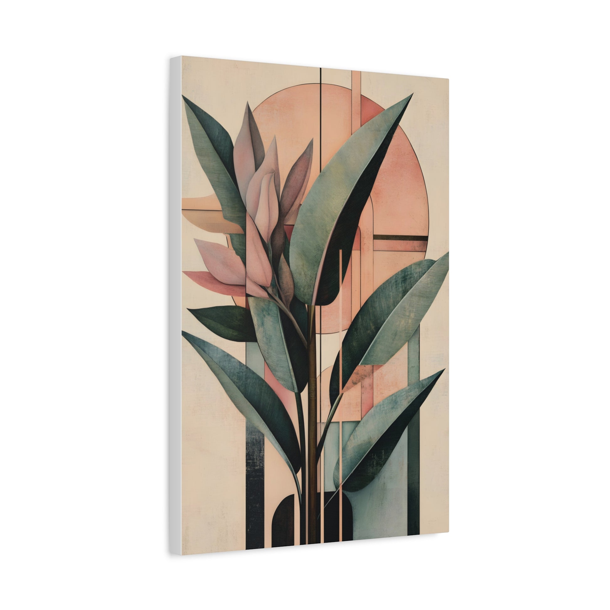 Tropical Leaves and Flowers Abstract Poster