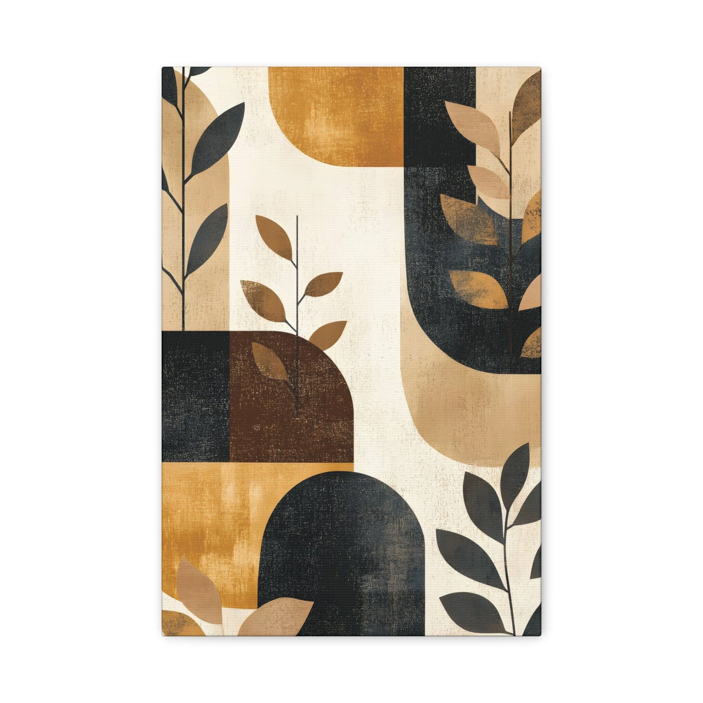 Abstract Earthtone Botanical Canvas
