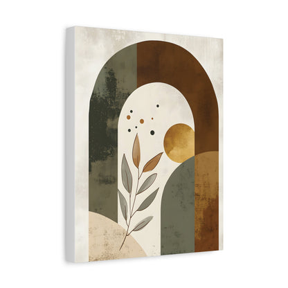 Abstract Arch Botanical Canvas Print — Earth Tone Minimal Wall Art