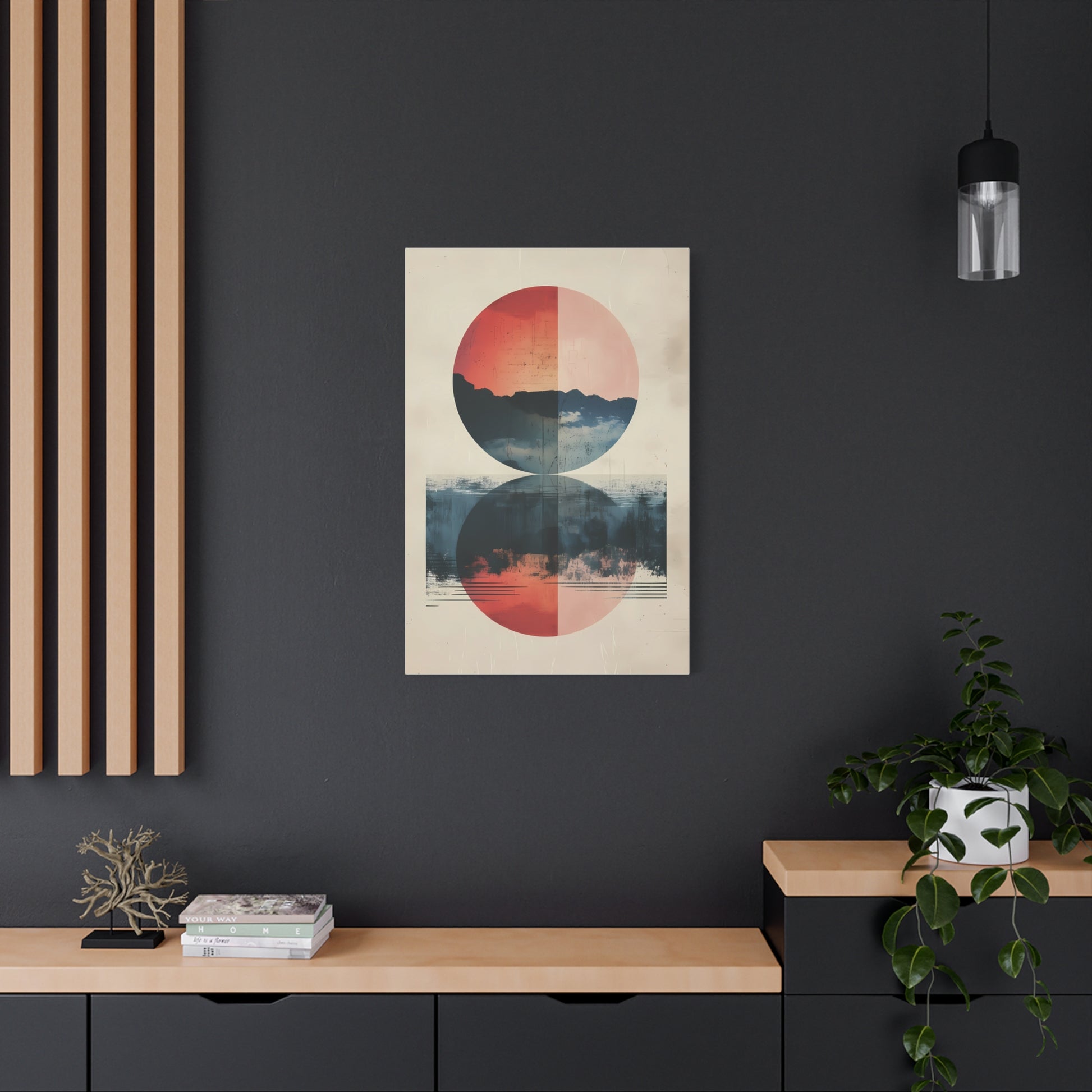 Abstract Sunset Reflection Matte Canvas Wall Art