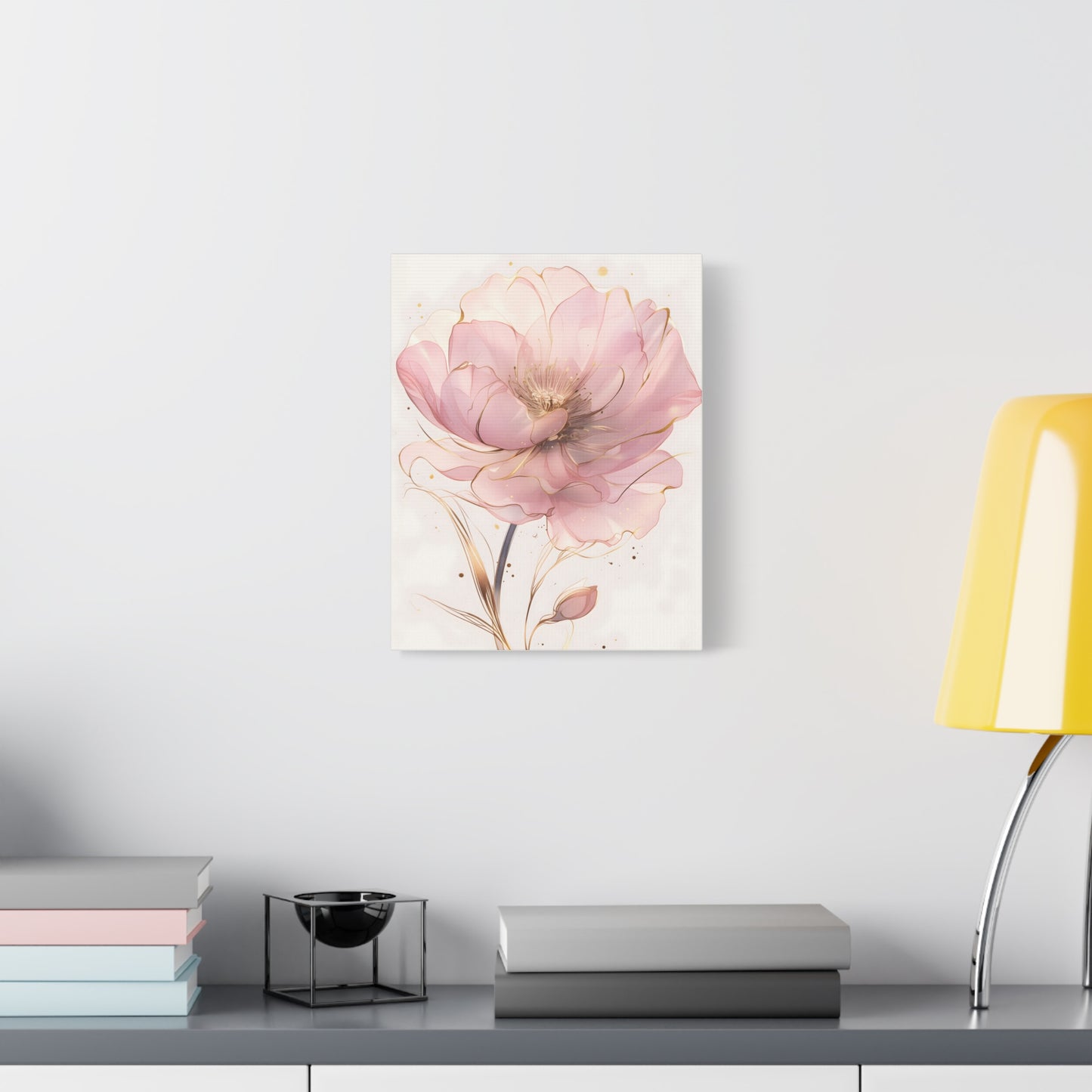 Romantic Blush Pink Floral Artwork Elegant Wall Decor for Home
