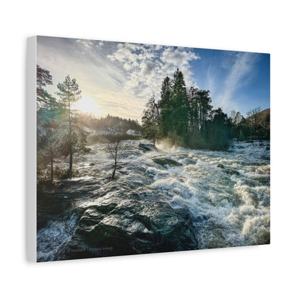 Falls of Dochart Sunset Canvas Print – By Photographer Fergus King