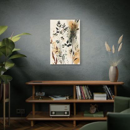 Botanical Watercolor Canvas Print — Neutral Floral Wall Art