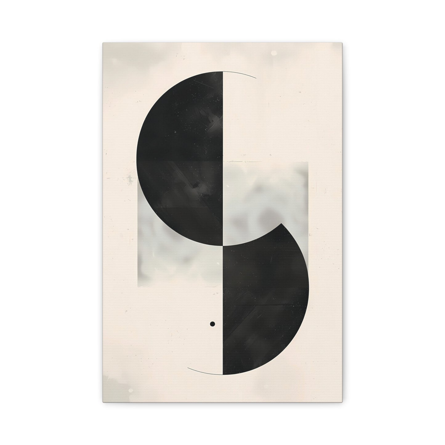 Duality — Black and White Abstract Circle Poster