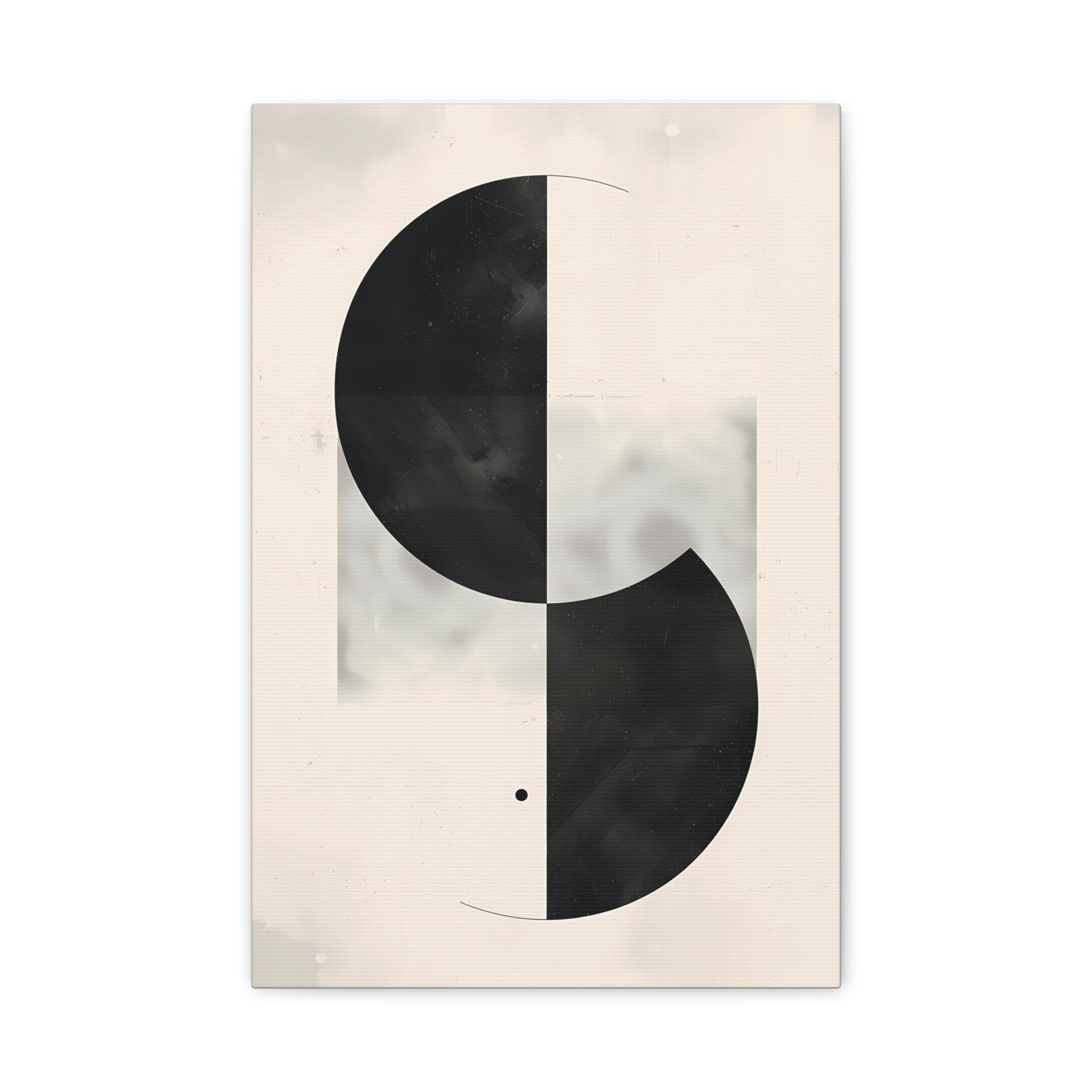 Duality — Black and White Abstract Circle Poster