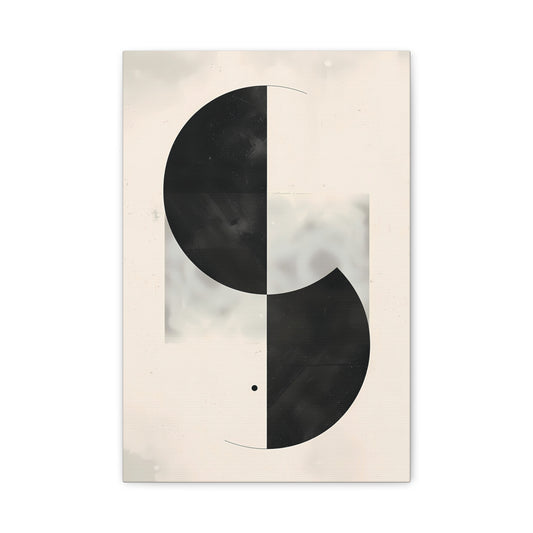 Duality — Black and White Abstract Circle Poster