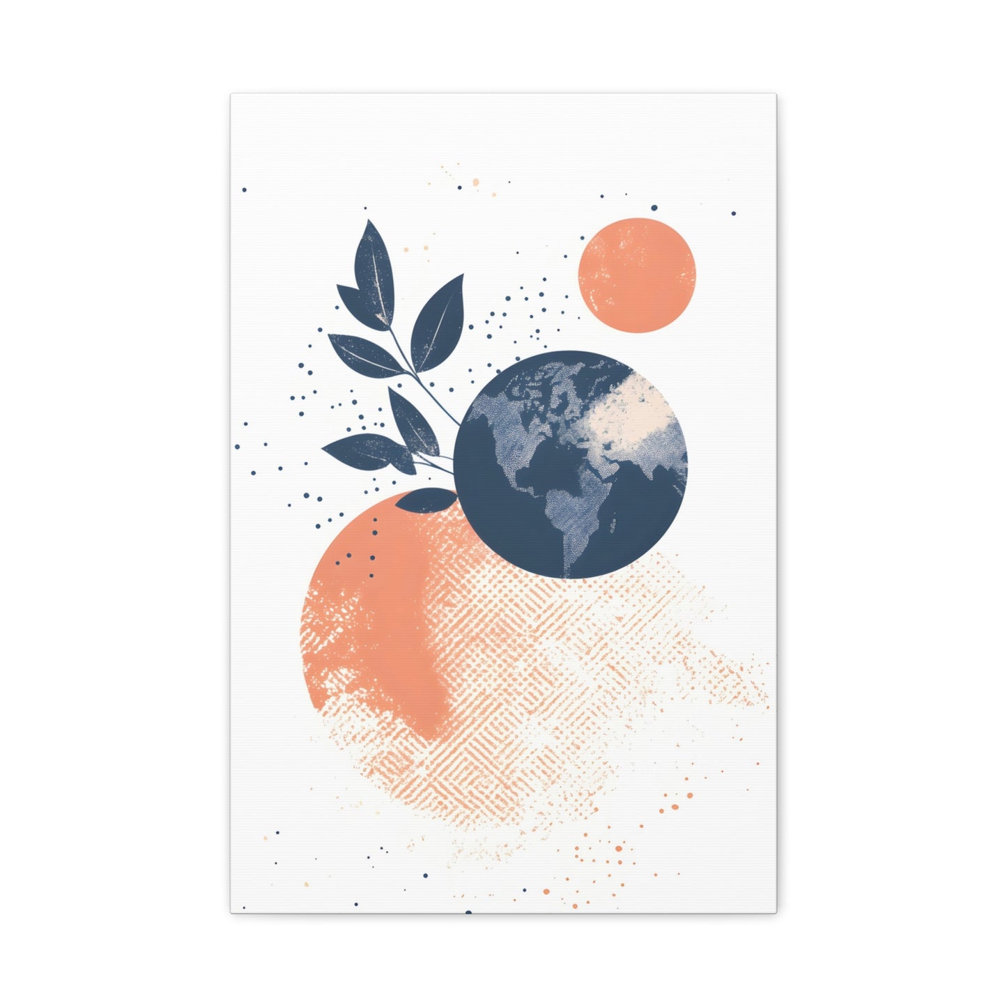 Abstract Earth Art Canvas Print — Botanical Planet Wall Decor