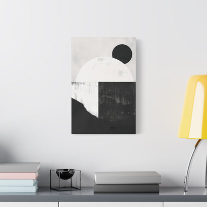 Monochrome Geometric Landscape Canvas