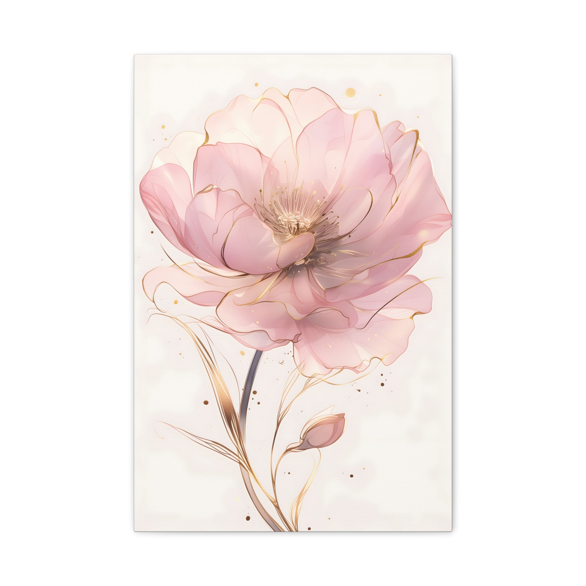 Romantic Blush Pink Floral Artwork Elegant Wall Decor for Home