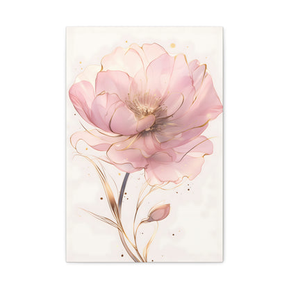 Romantic Blush Pink Floral Artwork Elegant Wall Decor for Home