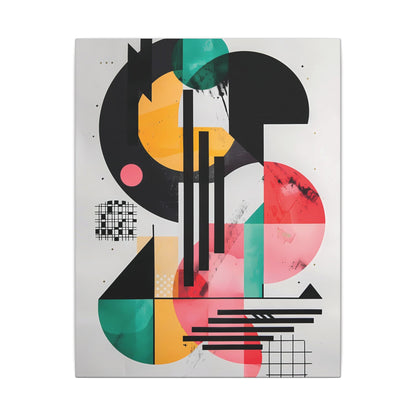 Dynamic Abstract Geometric Canvas Print: Retro Pop Art Collage