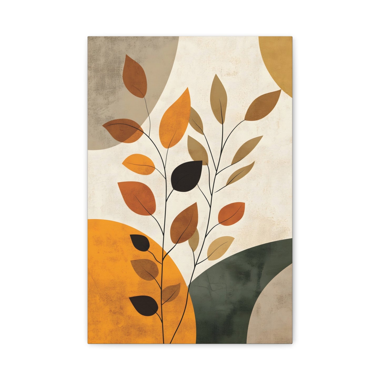 Boho Abstract Botanical Wall Art in Warm Earth Tones