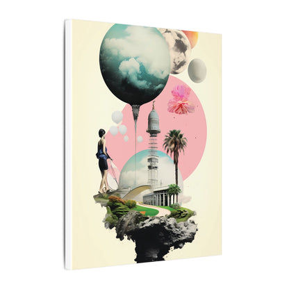 Dreamscape Explorer Canvas Art: Floating Worlds Collage