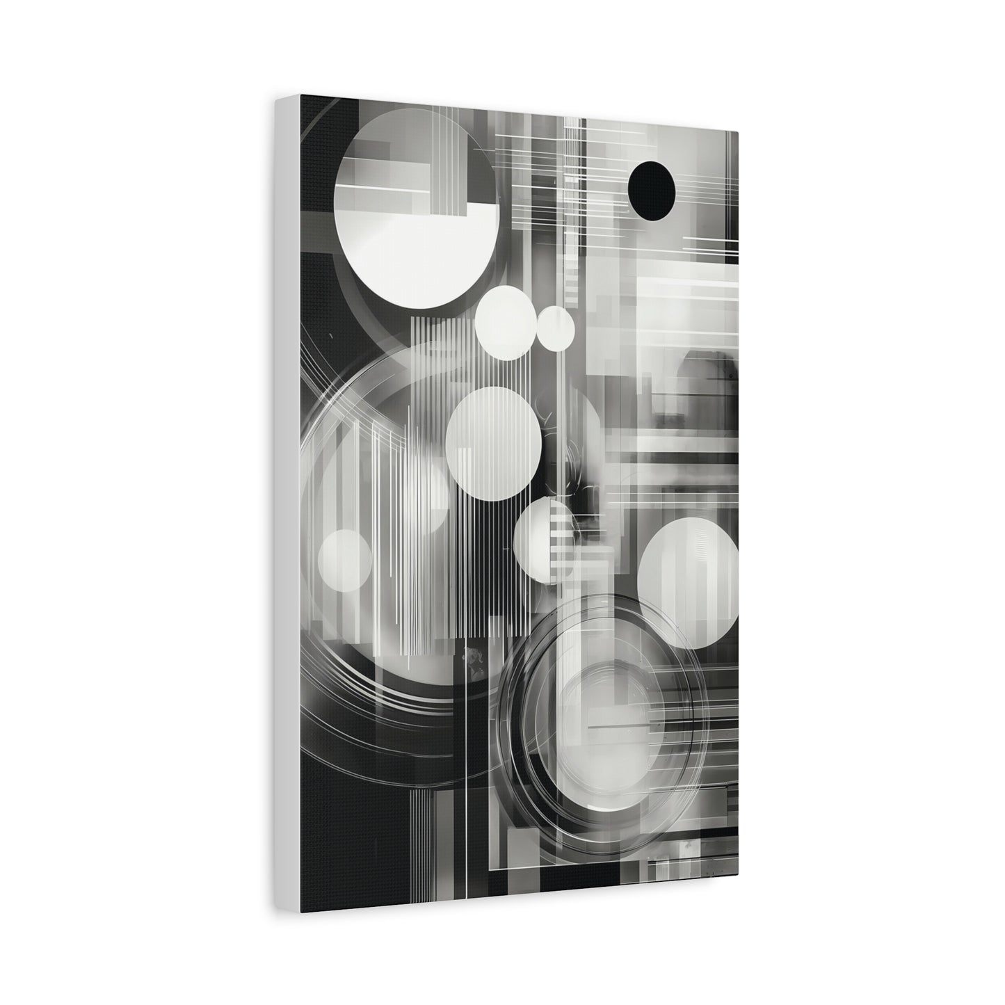 Modern Abstract Canvas Art, Black and White Wall Decor