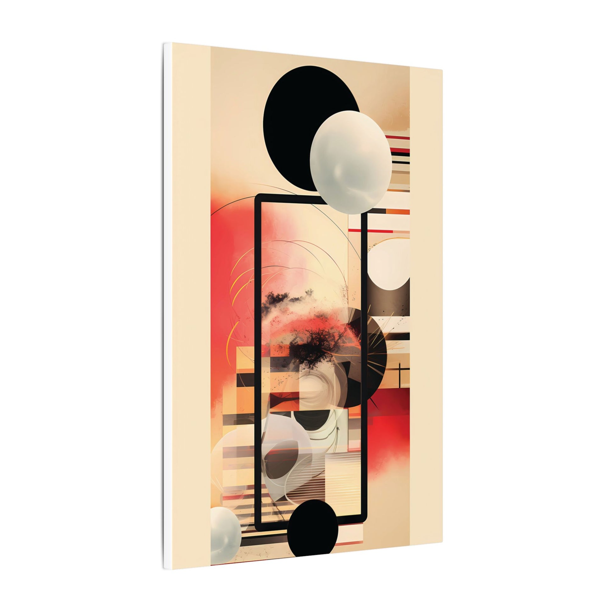 Neo-Deco Abstract Canvas Art: Retro-Futuristic Collage