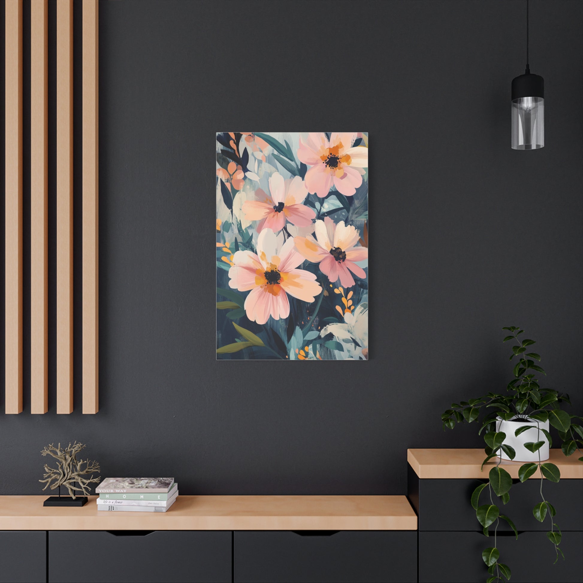 Floral Canvas Art Print, Matte Stretched Wall Decor