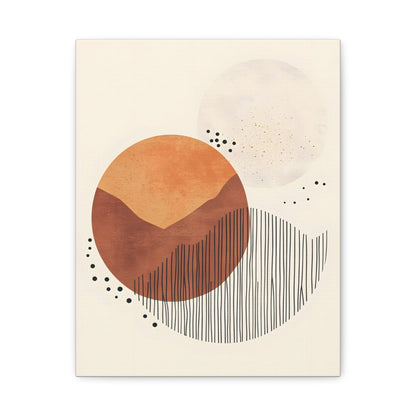 Terracotta and Beige Geometric Circle Poster
