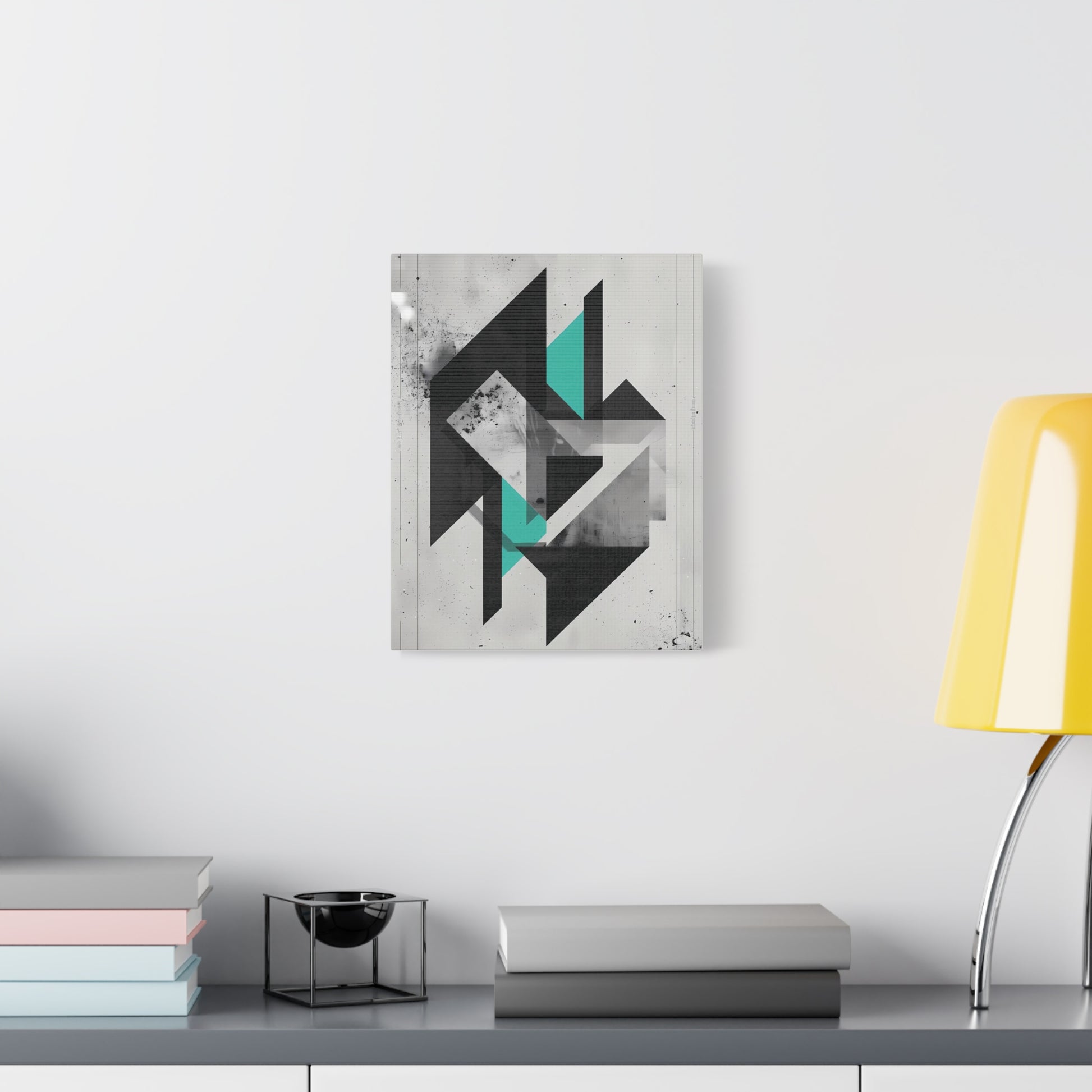 Teal Structure — Modern Abstract Geometric Wall Art