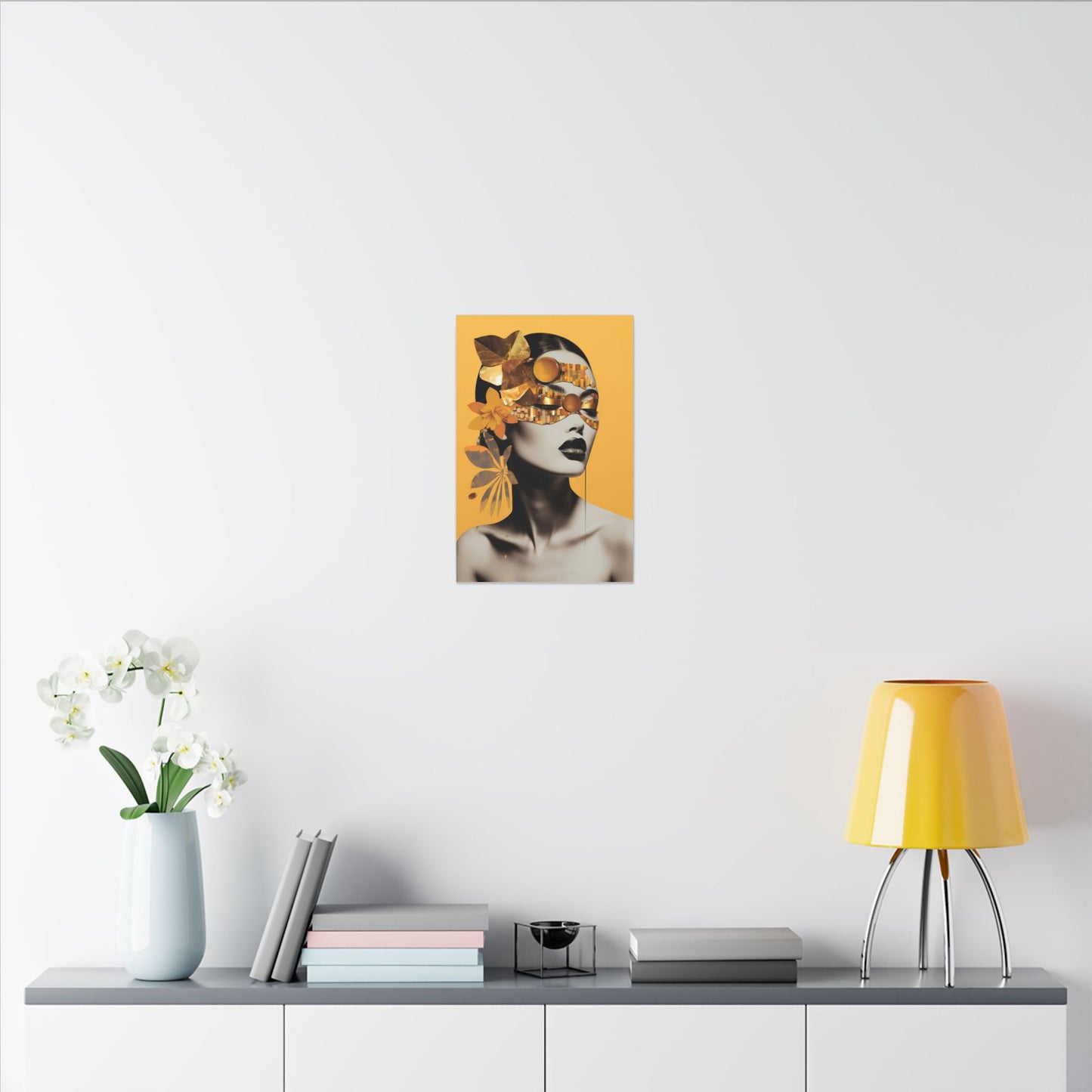 Elegant Gold-Toned Portrait Canvas Art - Modern Wall Decor