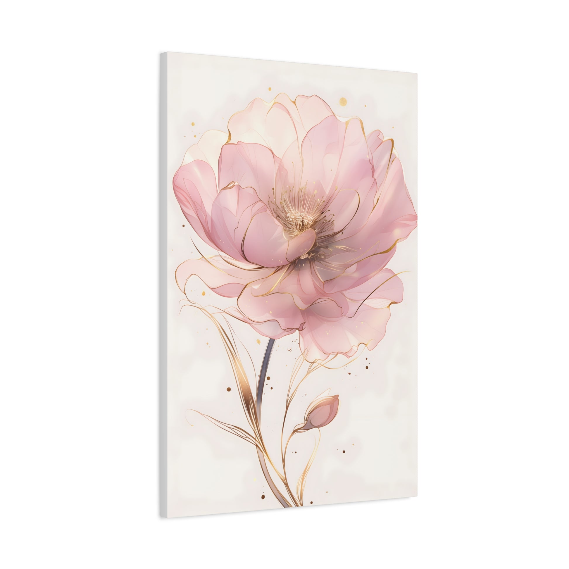 Romantic Blush Pink Floral Artwork Elegant Wall Decor for Home