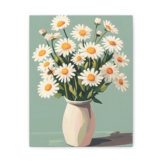 Daisy Bouquet Canvas Wall Art - Matte Stretched