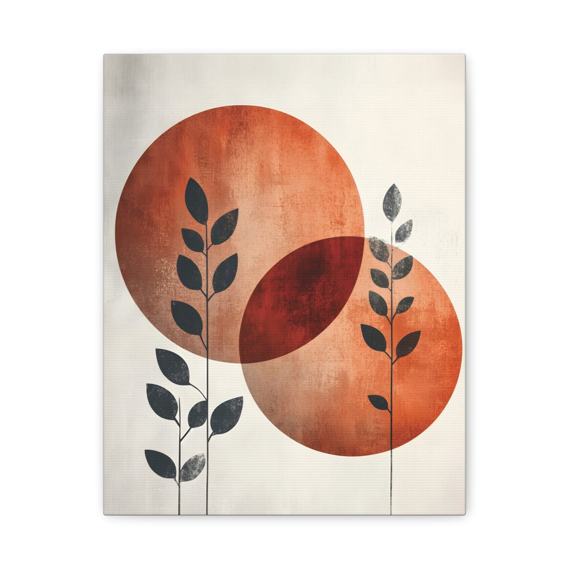 Abstract Botanical Canvas Print — Terracotta Circles Wall Art