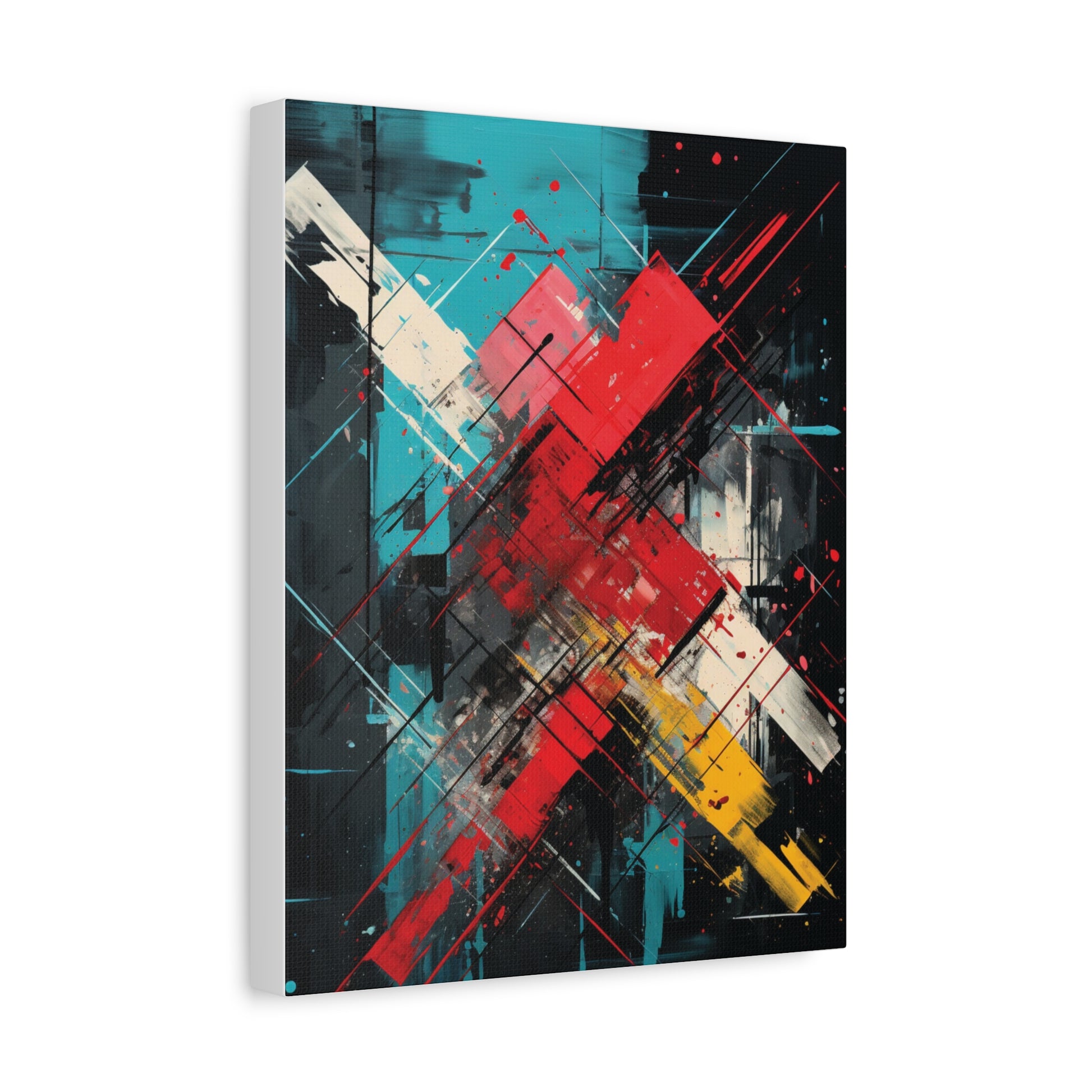 Crimson Impact — Bold Geometric Abstract Wall Art