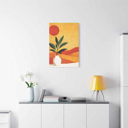 Desert Sun Plant Canvas — Matte Stretched Wall Art