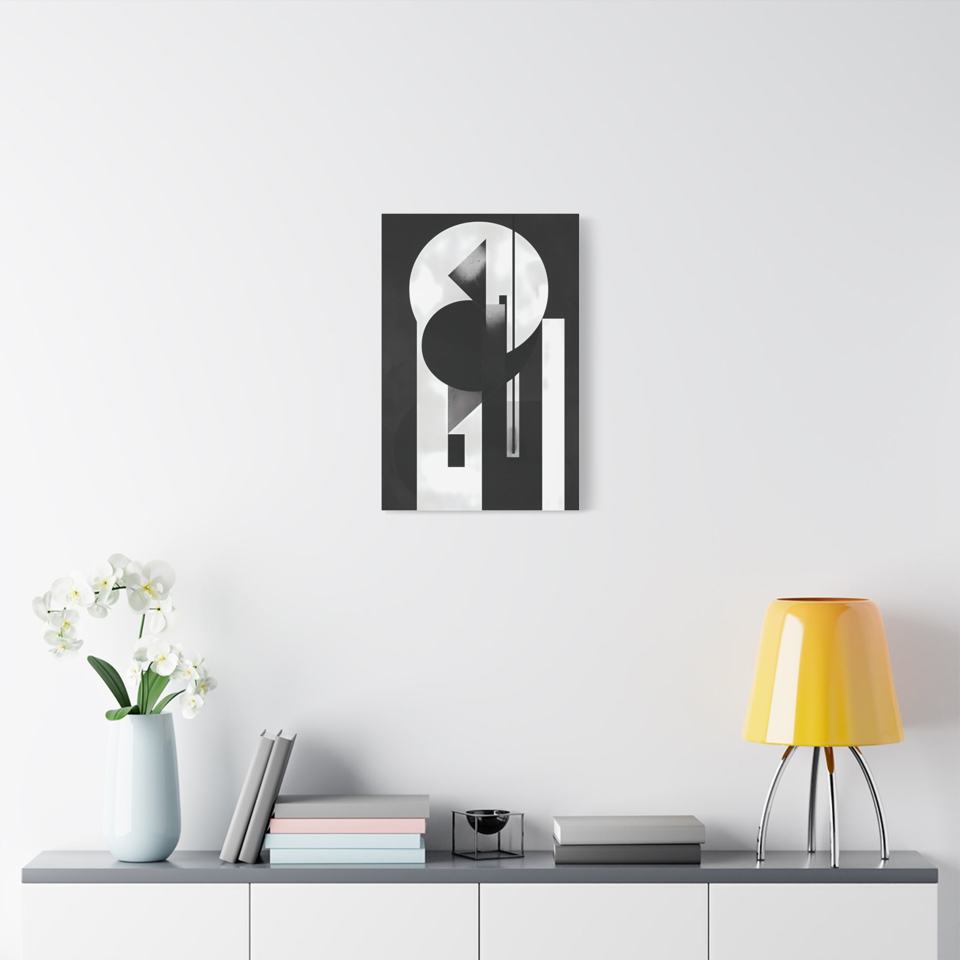 Geometric Symphony — Black & White Modern Poster