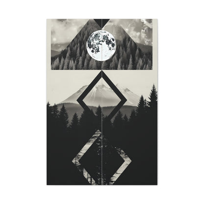 Black and White Mountain Canvas Art Print